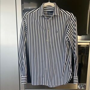 Classic Navy Striped polo by Ralph Lauren women’s relaxed fit